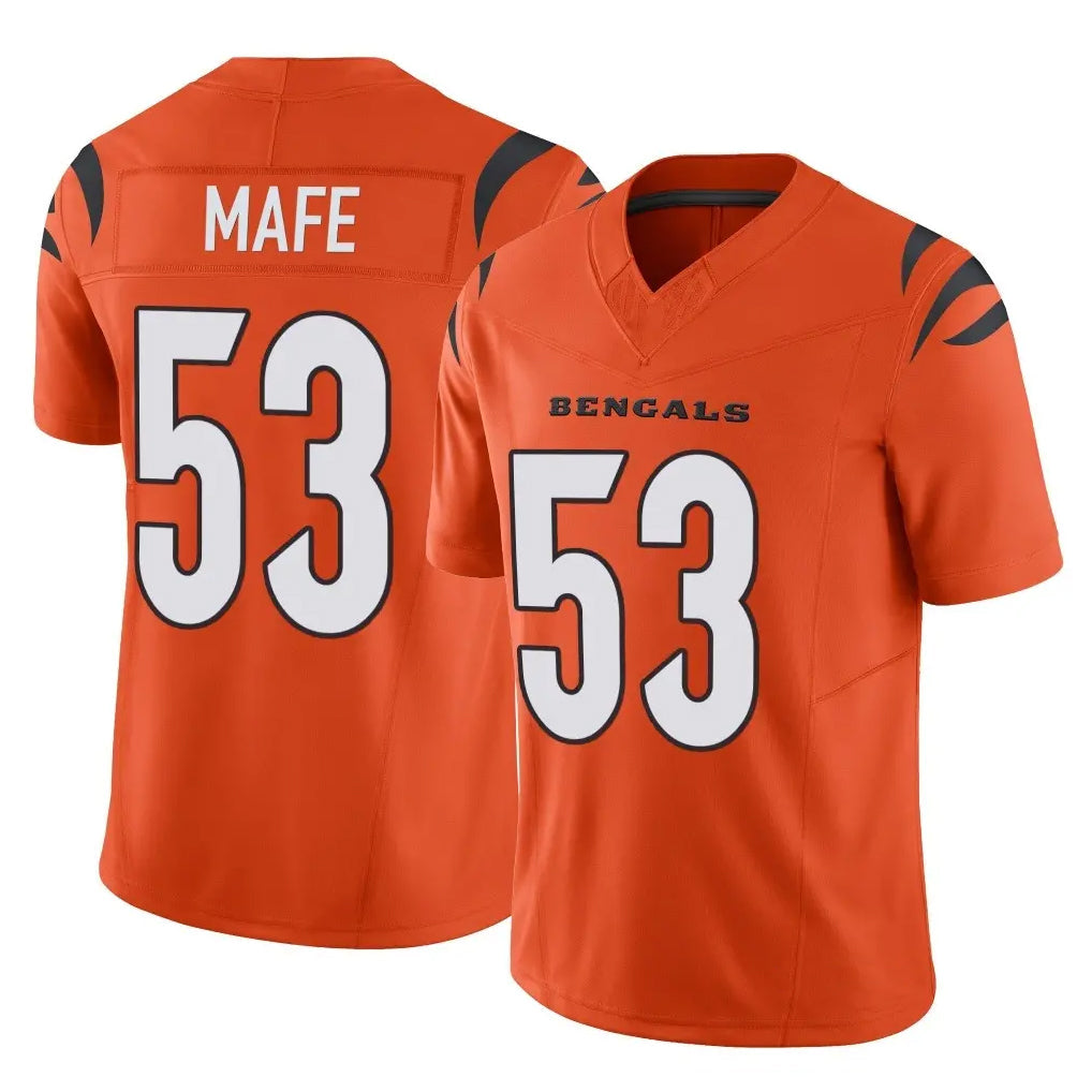 tocy C.Bengals #53 Boye Mafe Player Orange Vapor F.U.S.E. Limited Home Game Stitched Jerseys