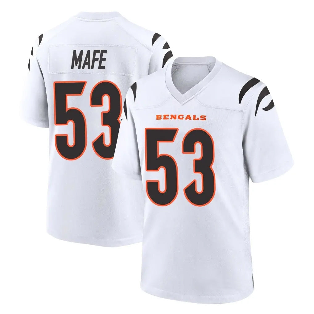 tocy C.Bengals #53 Boye Mafe Player White Home Game Stitched Jerseys