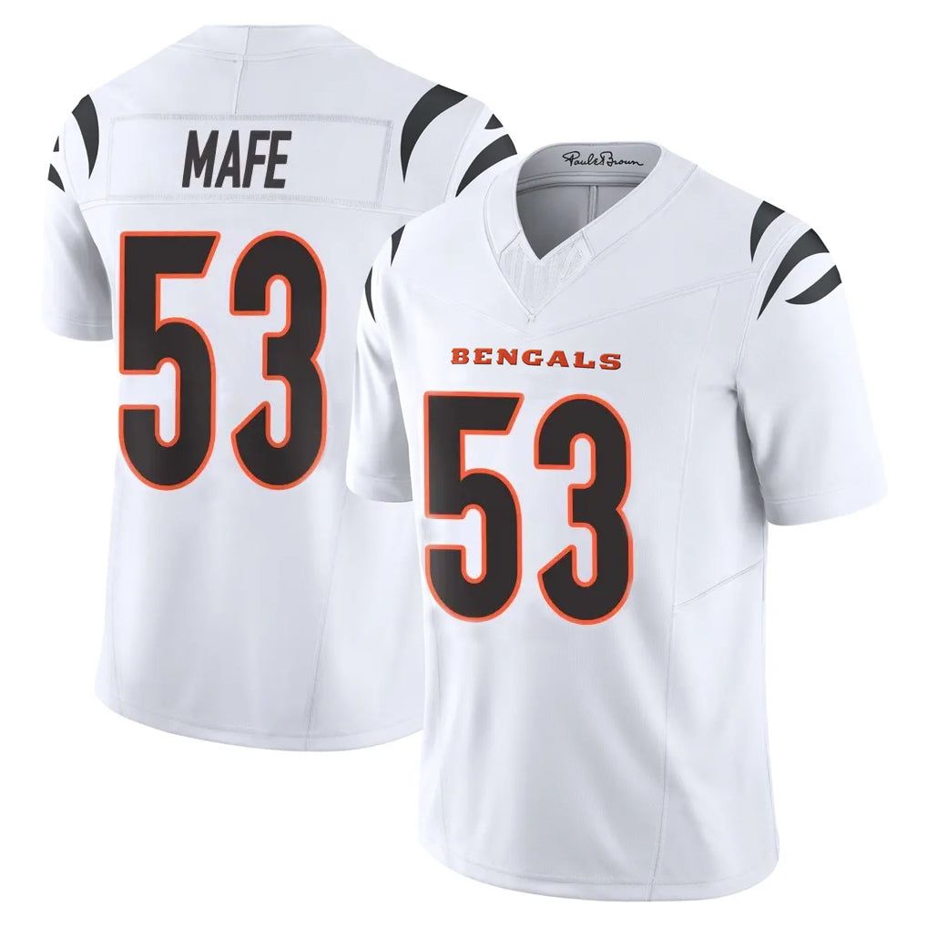 tocy C.Bengals #53 Boye Mafe Player White Vapor F.U.S.E. Limited Home Game Stitched Jerseys