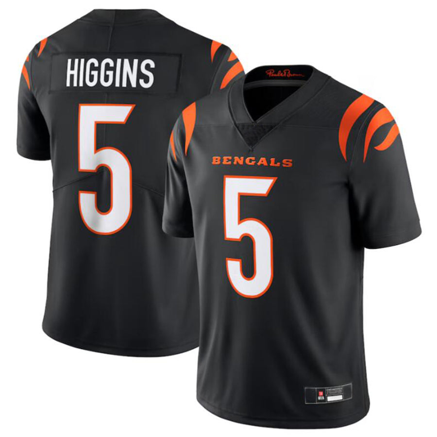 tocy C.Bengals #5 Tee Higgins Black Vapor Untouchable Limited Jersey American Stitched  Jerseys