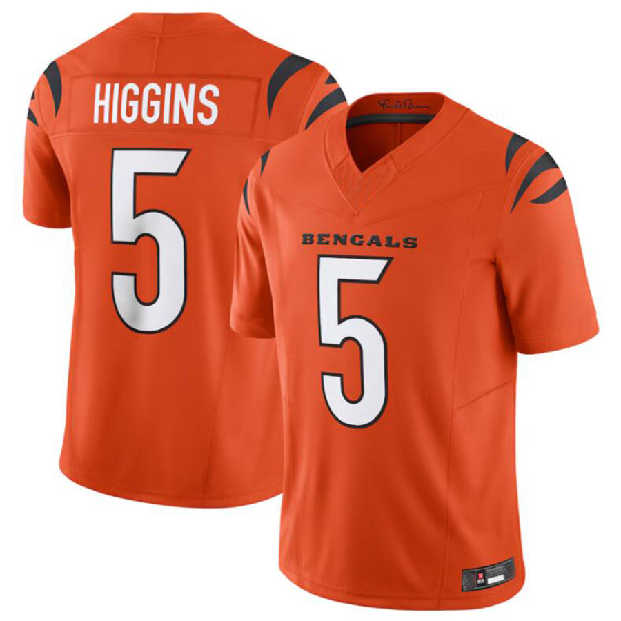 tocyC.Bengals #5 Tee Higgins Orange Vapor Untouchable Limited Jersey American Stitched  Jerseys