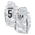 tocy C.Bengals #5 Tee Higgins Player Arctic Camo Salute to Service Pullover Hoodie Limited Stitched Jerseys