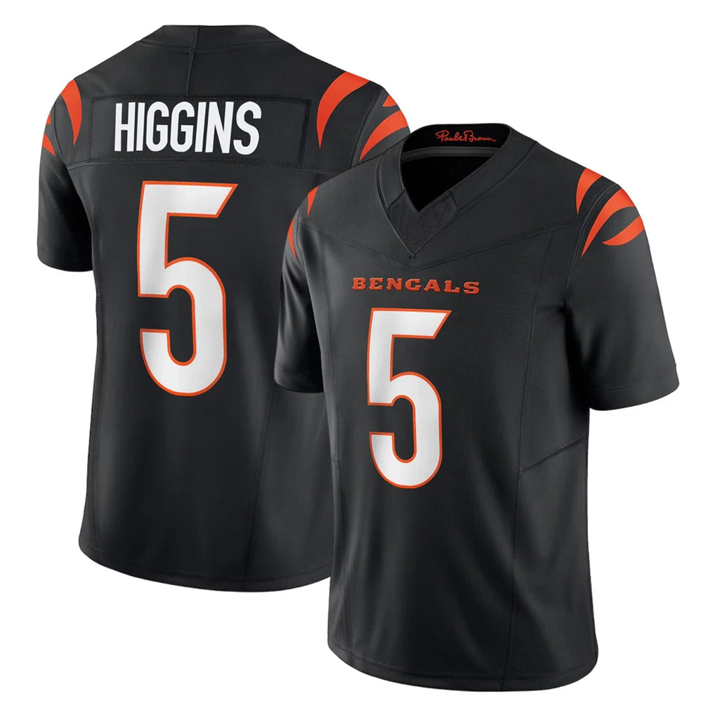 tocy C.Bengals #5 Tee Higgins Player Black Vapor F.U.S.E. Limited Home Game Stitched Jerseys