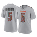 tocy C.Bengals #5 Tee Higgins Player Gray Atmosphere Fashion Game Stitched Jerseys