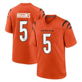 tocy C.Bengals #5 Tee Higgins Player Orange Home Game Stitched Jerseys