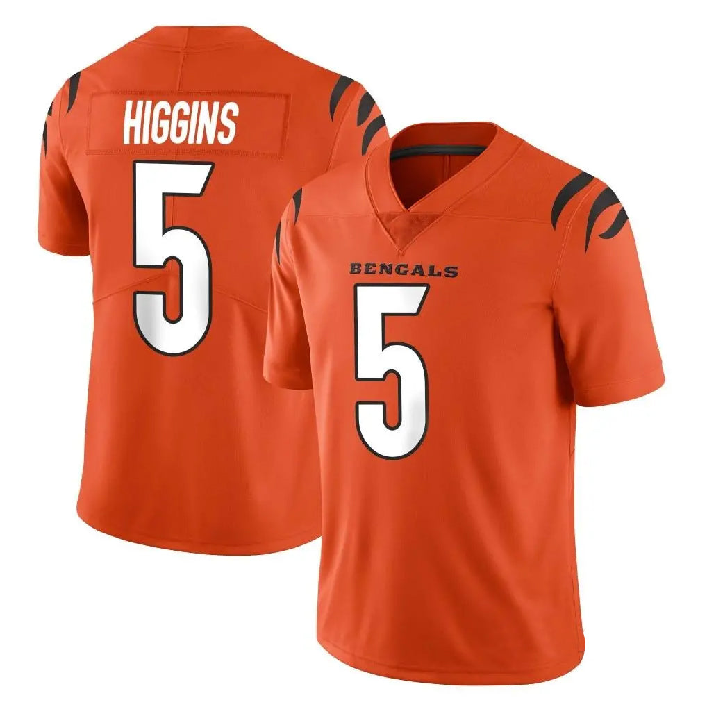 tocy C.Bengals #5 Tee Higgins Player Orange Vapor Untouchable Limited Home Game Stitched Jerseys