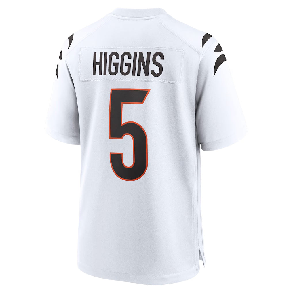 tocy C.Bengals #5 Tee Higgins Player White Home Game Stitched Jerseys