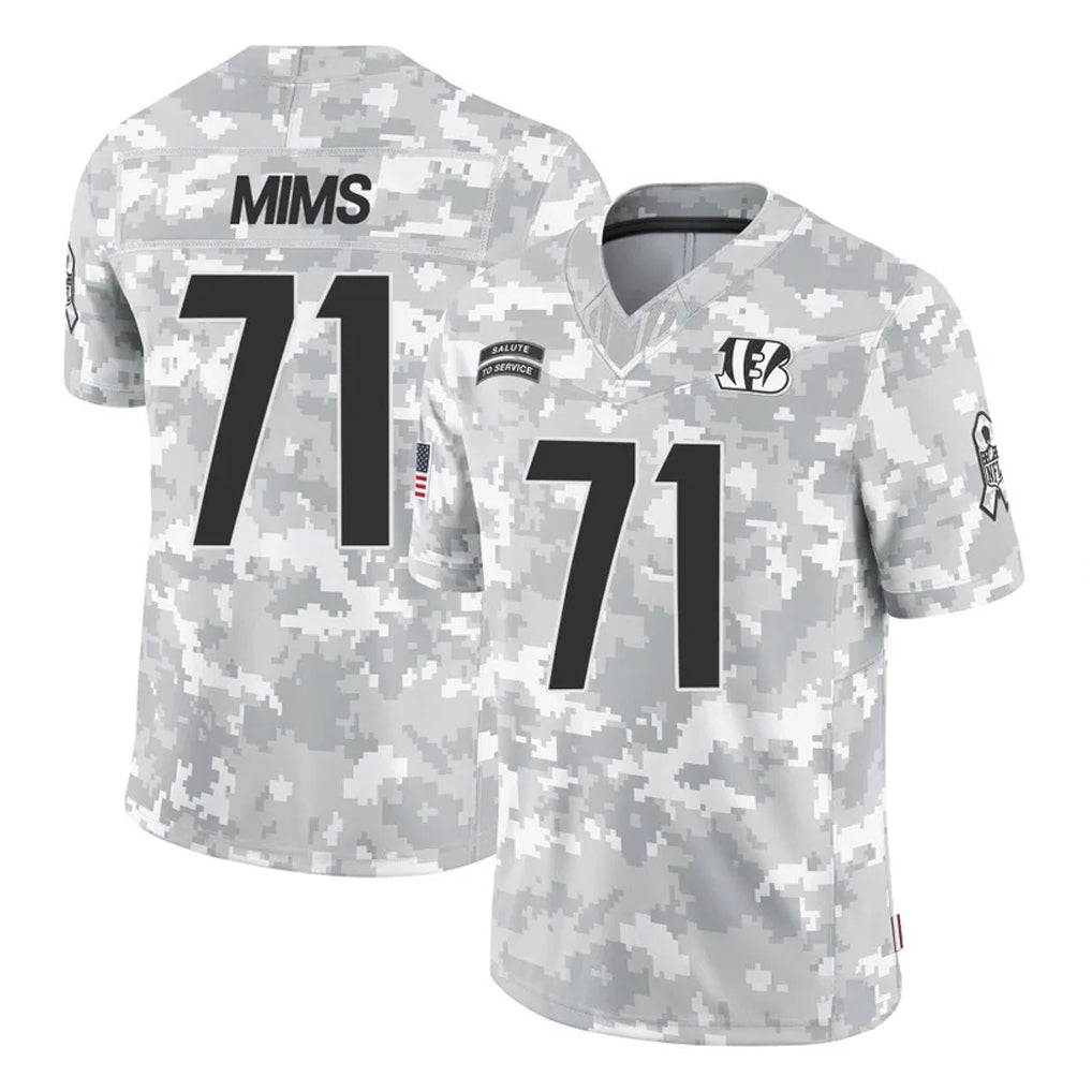 tocy C.Bengals #71 Amarius Mims Player Arctic Camo Salute to Service Limited Stitched Jerseys