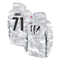 tocy C.Bengals #71 Amarius Mims Player Arctic Camo Salute to Service Pullover Hoodie Limited Stitched Jerseys