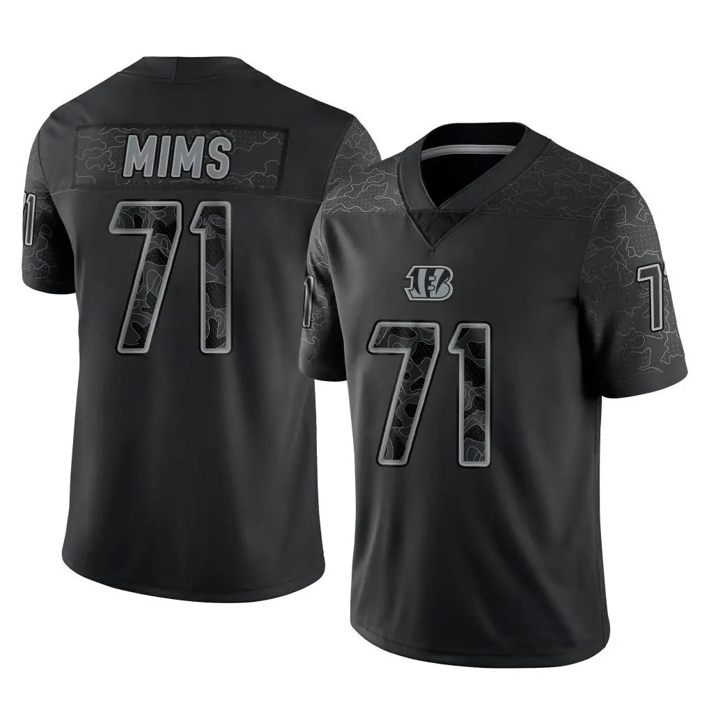 tocy C.Bengals #71 Amarius Mims Player Black Reflective Limited Game Stitched Jerseys