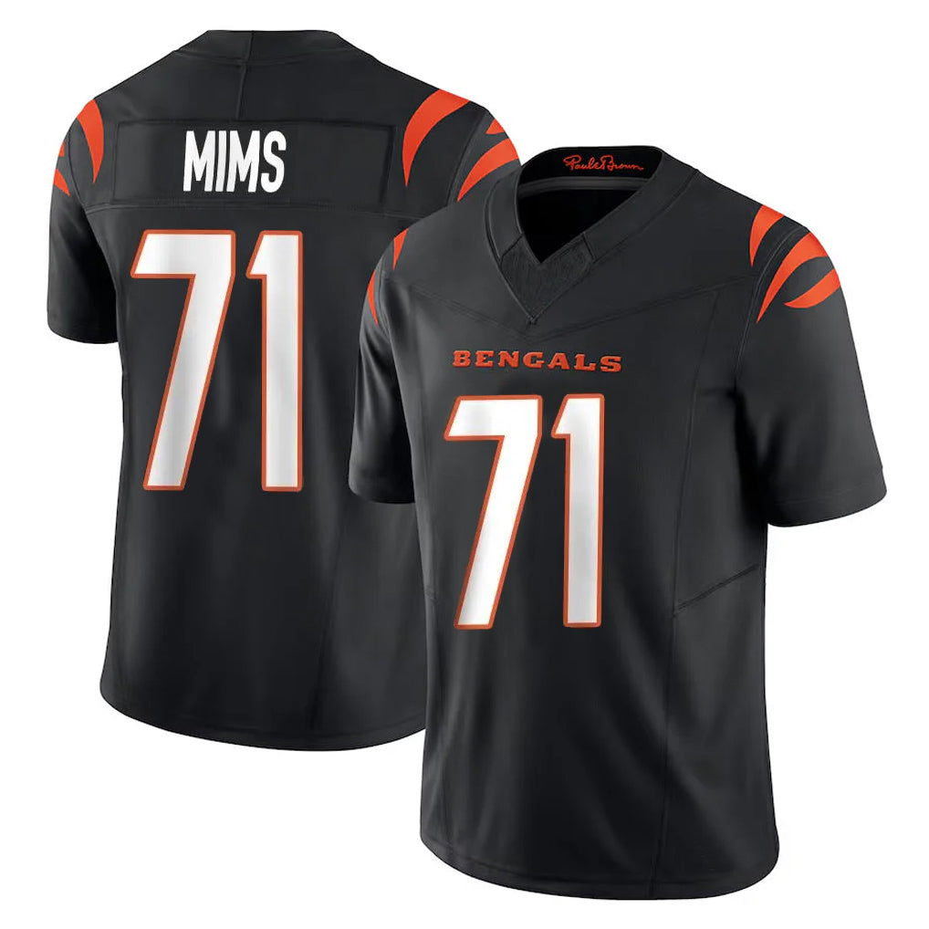 tocy C.Bengals #71 Amarius Mims Player Black Vapor F.U.S.E. Limited Home Game Stitched Jerseys
