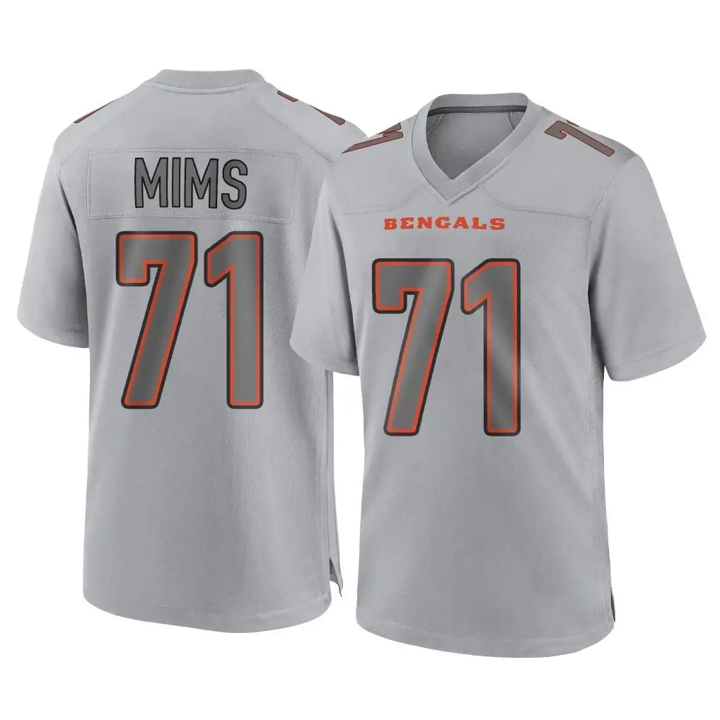 tocy C.Bengals #71 Amarius Mims Player Gray Atmosphere Fashion Game Stitched Jerseys