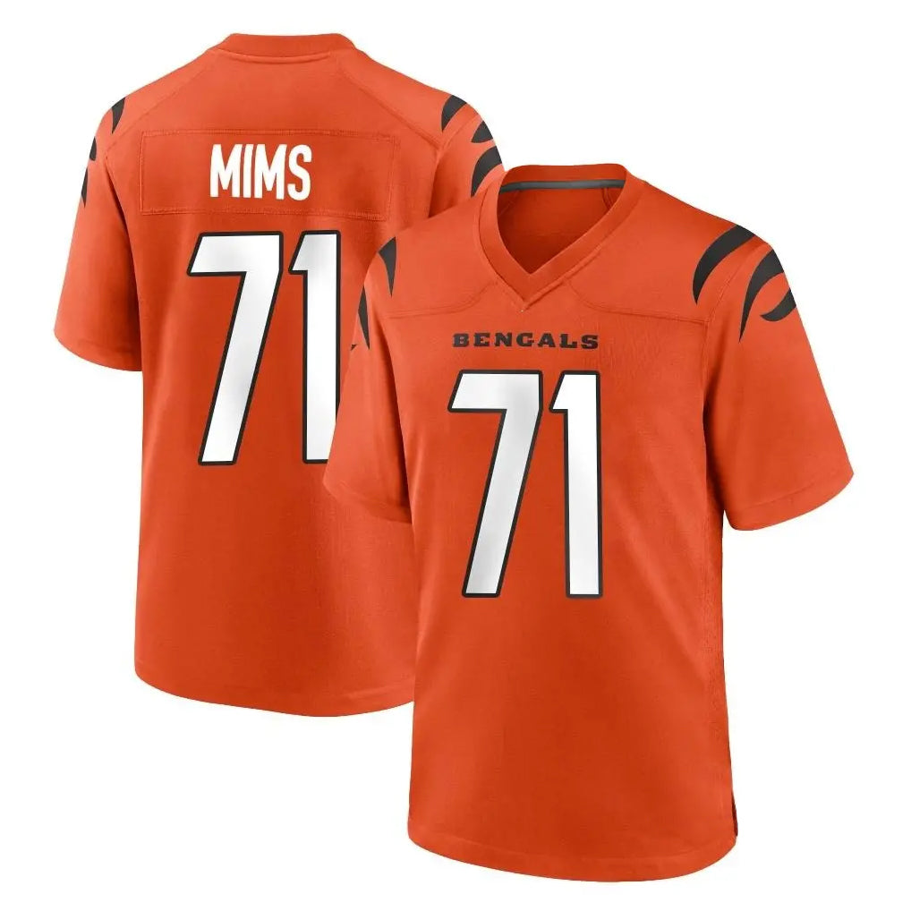 tocy C.Bengals #71 Amarius Mims Player Orange Home Game Stitched Jerseys