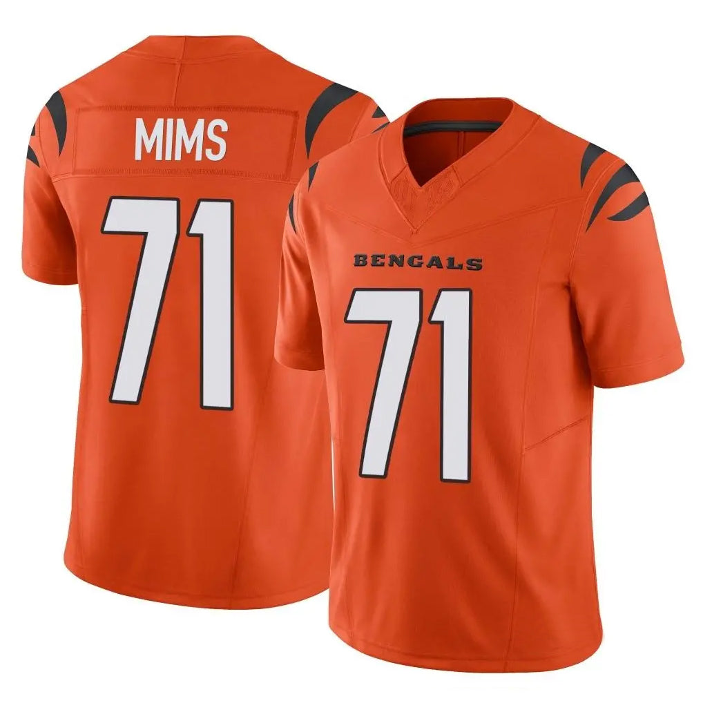 tocy C.Bengals #71 Amarius Mims Player Orange Vapor F.U.S.E. Limited Home Game Stitched Jerseys