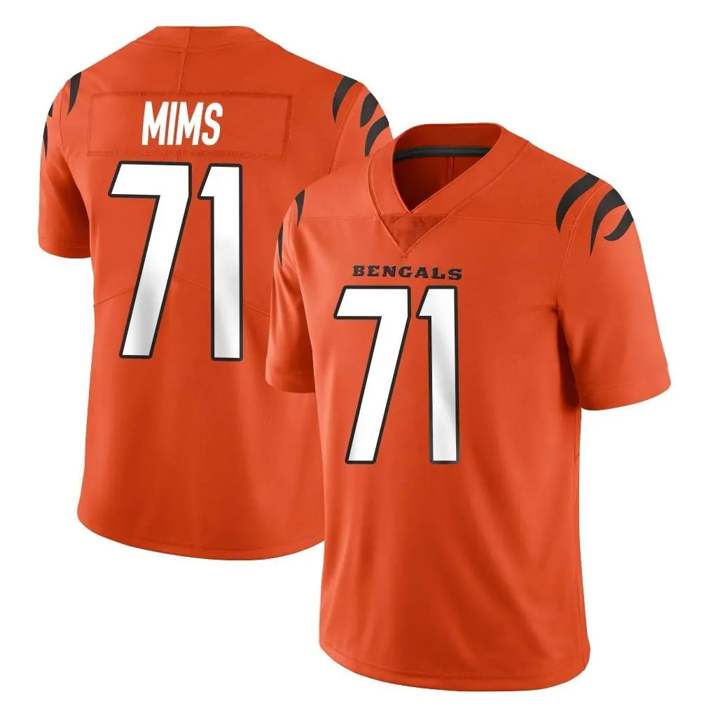 tocy C.Bengals #71 Amarius Mims Player Orange Vapor Untouchable Limited Home Game Stitched Jerseys