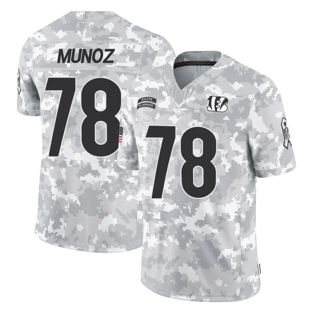 tocy C.Bengals #78 Anthony Munoz Player Arctic Camo Salute to Service Limited Stitched Jerseys
