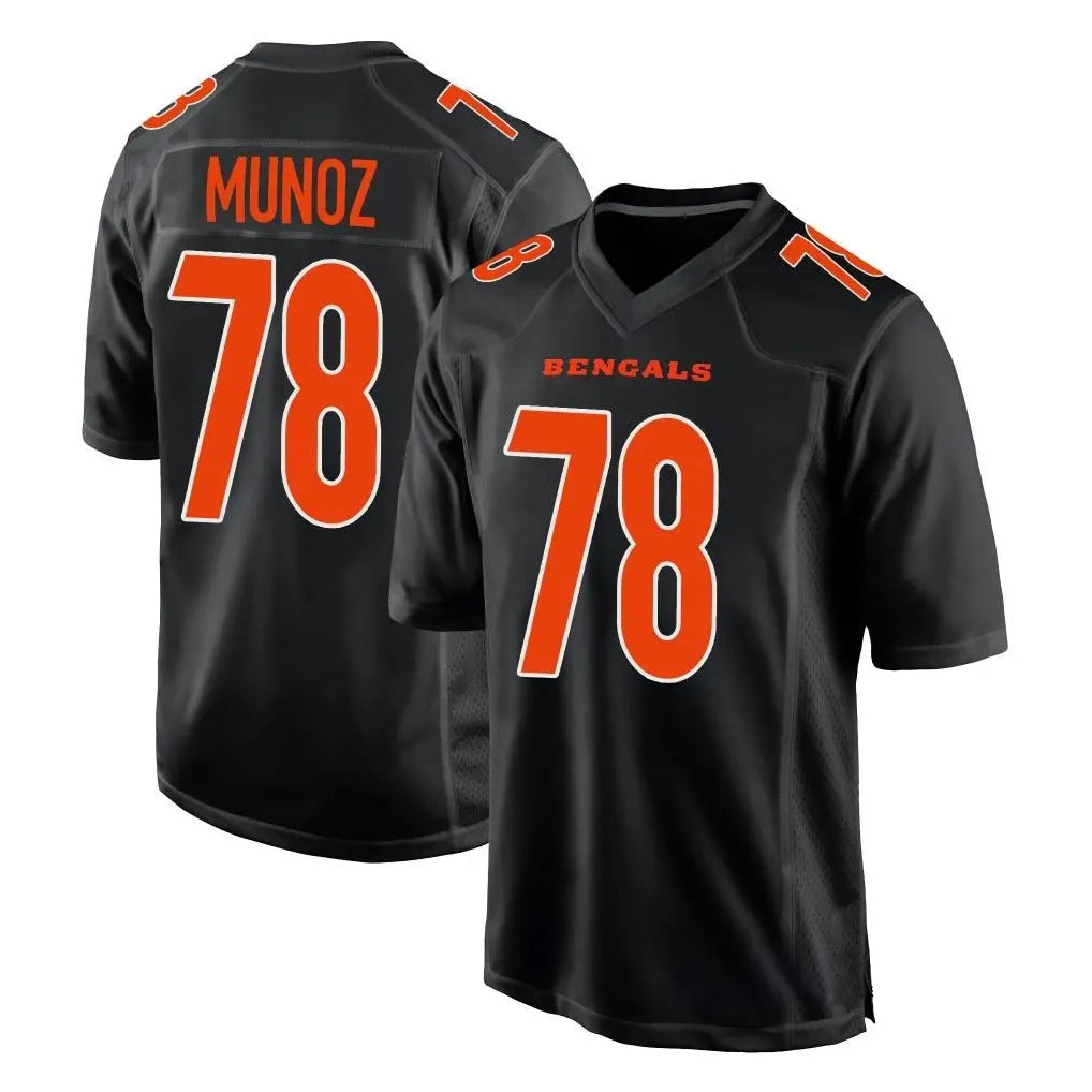tocy C.Bengals #78 Anthony Munoz Player Black Fashion Game Stitched Jerseys