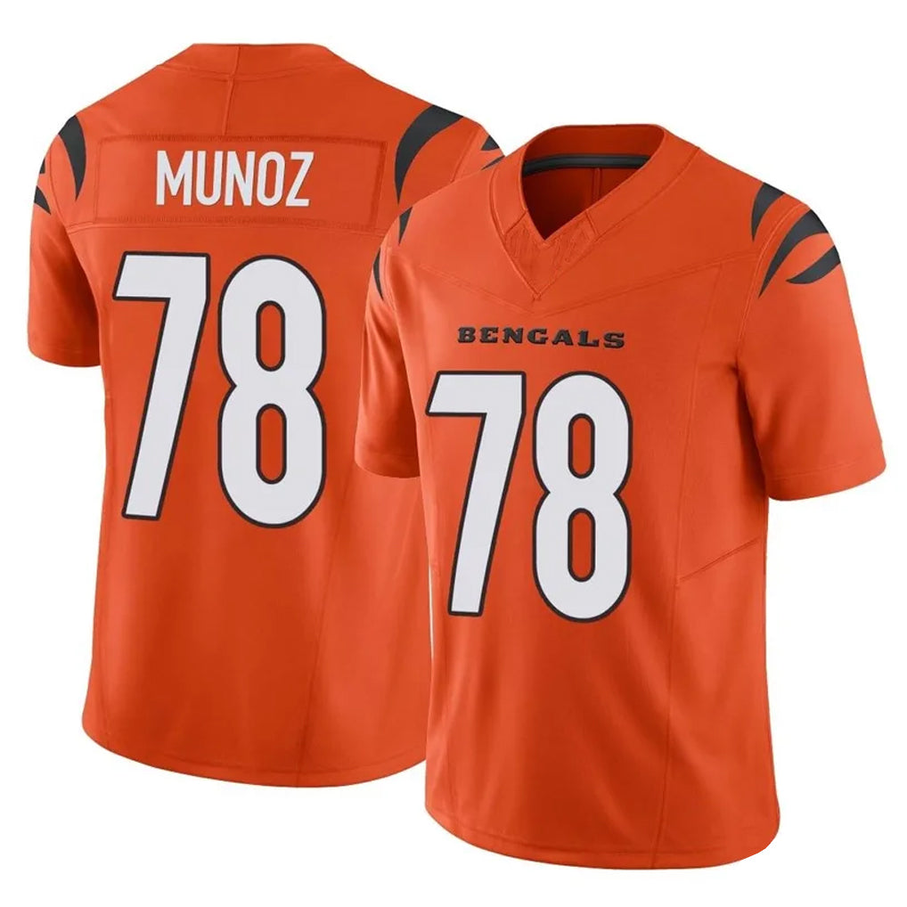 tocy C.Bengals #78 Anthony Munoz Player Orange Vapor F.U.S.E. Limited Home Game Stitched Jerseys