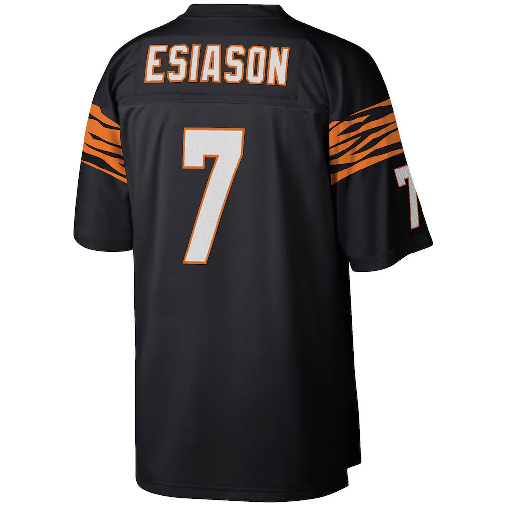 tocy C.Bengals #7 Boomer Esiason Mitchell & Ness Black Legacy Replica Stitched Jerseys