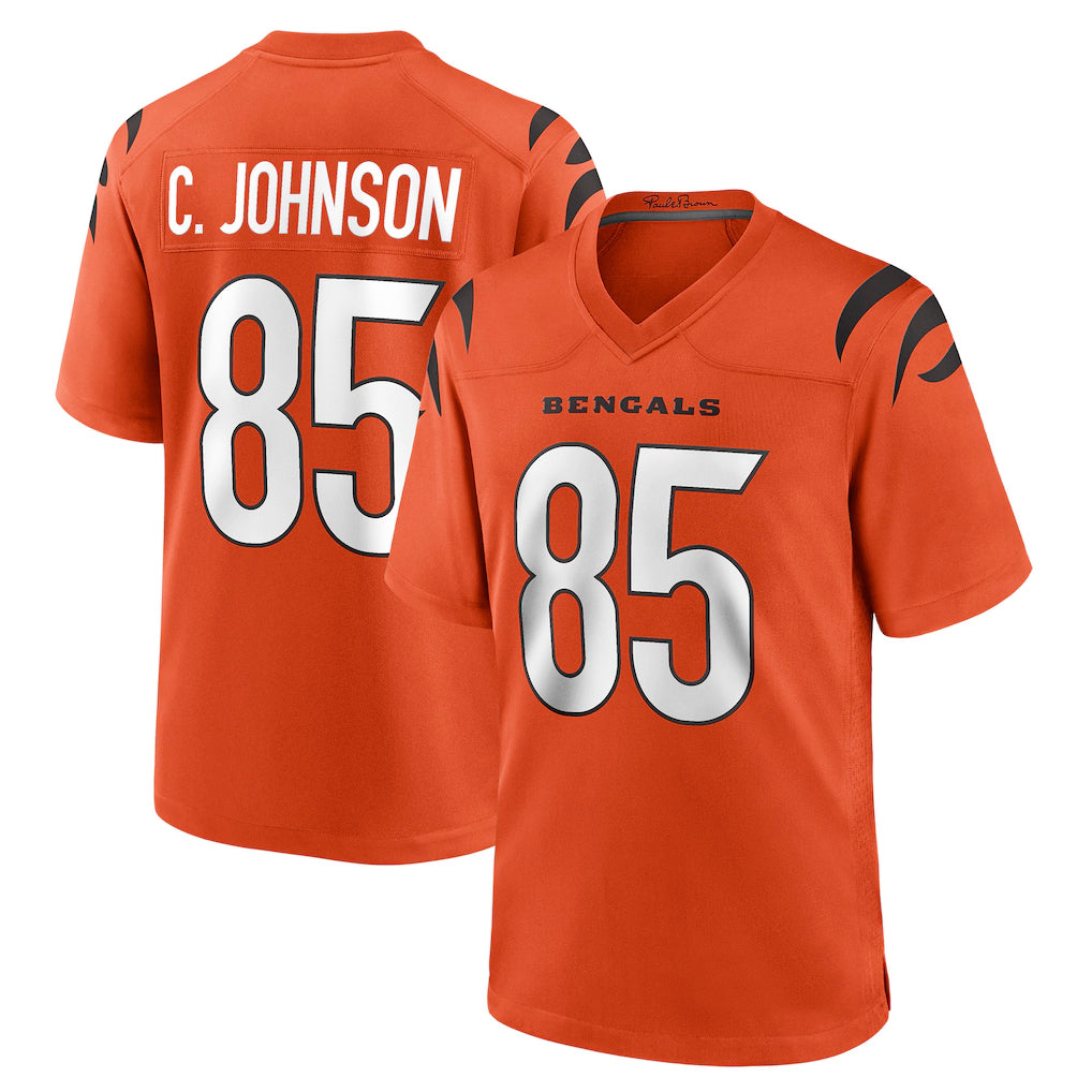 tocy C.Bengals #85 Chad Johnson Player Orange Home Game Stitched Jerseys