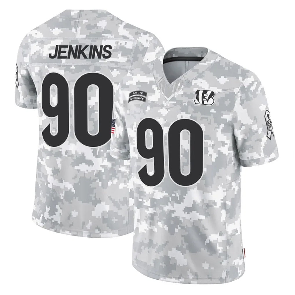 tocy C.Bengals #90 Kris Jenkins Jr Player Arctic Camo Salute to Service Limited Stitched Jerseys
