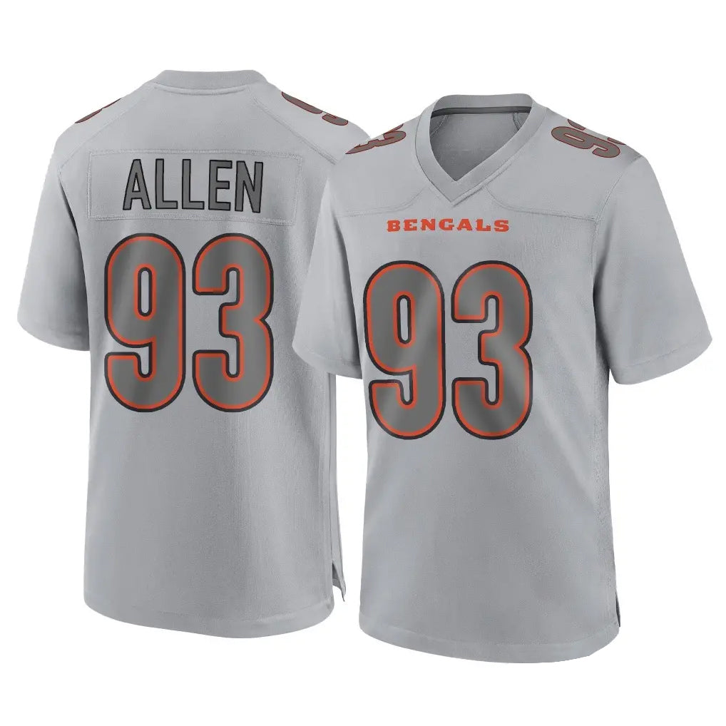tocy C.Bengals #93 Jonathan Allen Player Gray Atmosphere Fashion Game Stitched Jerseys