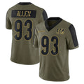 tocy C.Bengals #93 Jonathan Allen Player Olive Salute to Service Game Stitched Jerseys