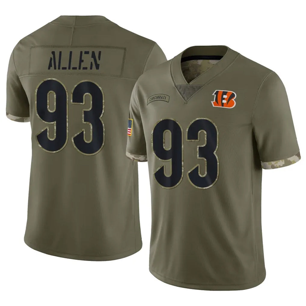 tocy C.Bengals #93 Jonathan Allen Player Olive Salute to Service Limited Game Stitched Jerseys