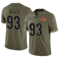 tocy C.Bengals #93 Jonathan Allen Player Olive Salute to Service Limited Game Stitched Jerseys