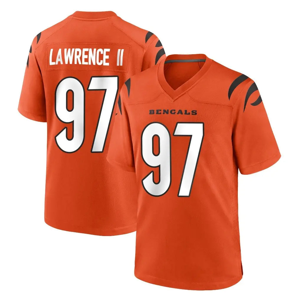 tocy C.Bengals #97 Dexter Lawrence II Player Orange Home Game Stitched Jerseys