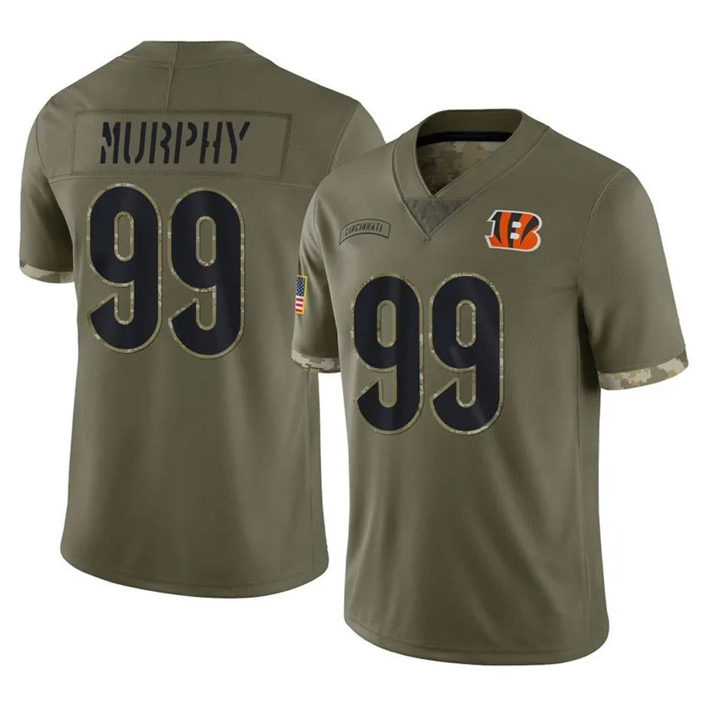 tocy C.Bengals #99 Myles Murphy Player Olive Salute to Service Limited Game Stitched Jerseys