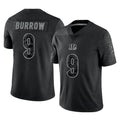 tocy C.Bengals #9 Joe Burrow Player Black Reflective Limited Game Stitched Jerseys