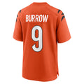 tocy C.Bengals #9 Joe Burrow Player Orange Home Game Stitched Jerseys