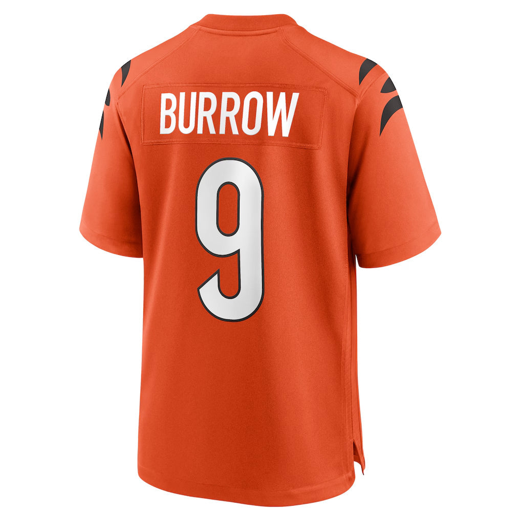 tocy C.Bengals #9 Joe Burrow Player Orange Home Game Stitched Jerseys