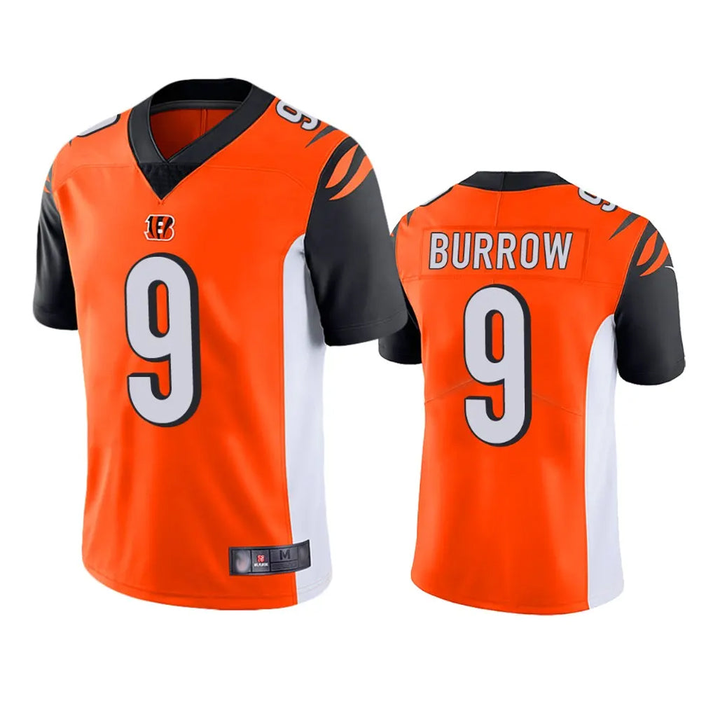 tocy C.Bengals #9 Joe Burrow Player Orange Limited Home Game Stitched Jerseys