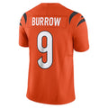 tocy C.Bengals #9 Joe Burrow Player Orange Vapor F.U.S.E. Limited Stitched Jerseys