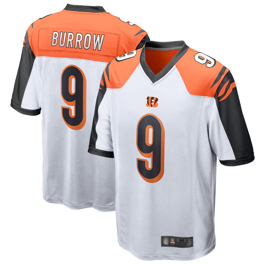 tocy C.Bengals #9 Joe Burrow Player White Alternate Game Home Stitched Jerseys