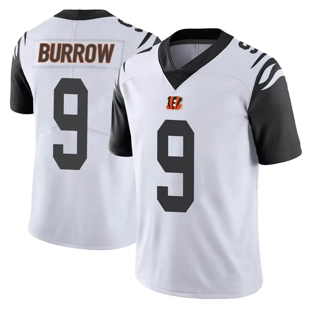 tocy C.Bengals #9 Joe Burrow Player White Color Rush Vapor Untouchable Limted Home Game Stitched Jerseys