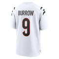 tocy C.Bengals #9 Joe Burrow Player White Home Game Stitched Jerseys