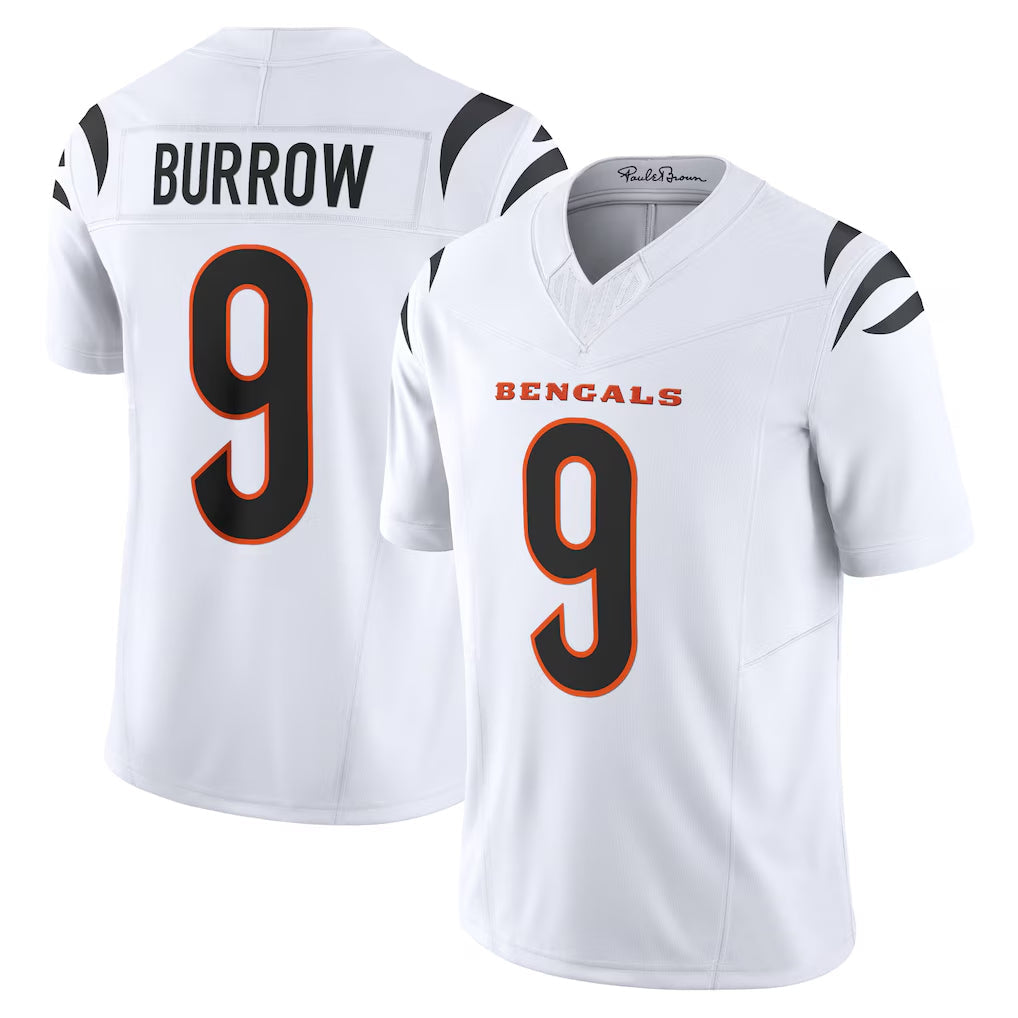 tocy C.Bengals #9 Joe Burrow Player White Vapor F.U.S.E. Limited Home Game Stitched Jerseys