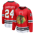 Tocy C.Blackhawks #24 Sam Lafferty Red Centennial Breakaway Player Jerseys