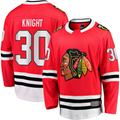 Tocy C.Blackhawks #30 Spencer Knight Red Home Breakaway Jerseys