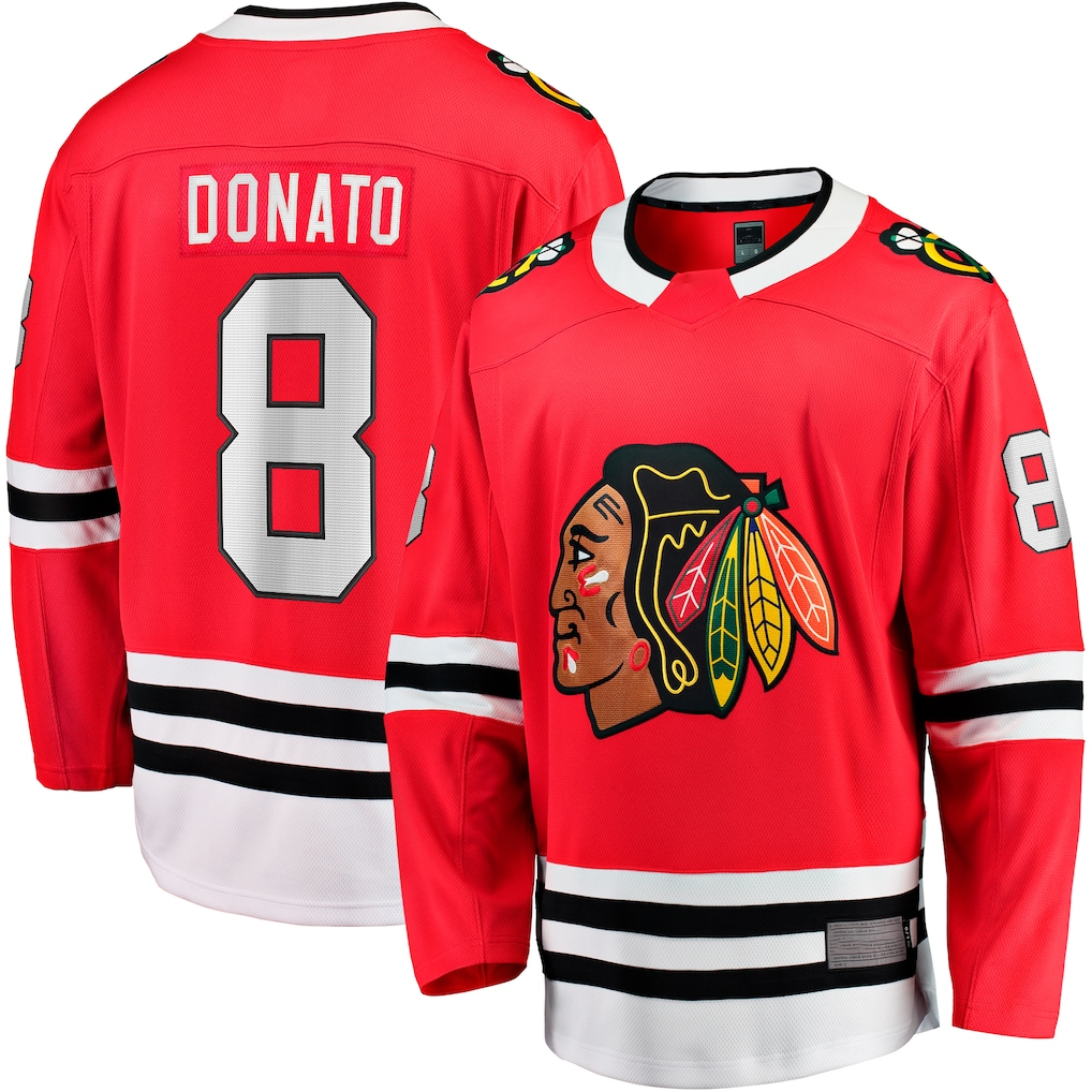 Tocy C.Blackhawks #8 Ryan Donato Red Home Breakaway Jerseys
