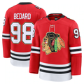 Tocy C.Blackhawks #98 Connor Bedard Red Centennial Premium Player Jerseys