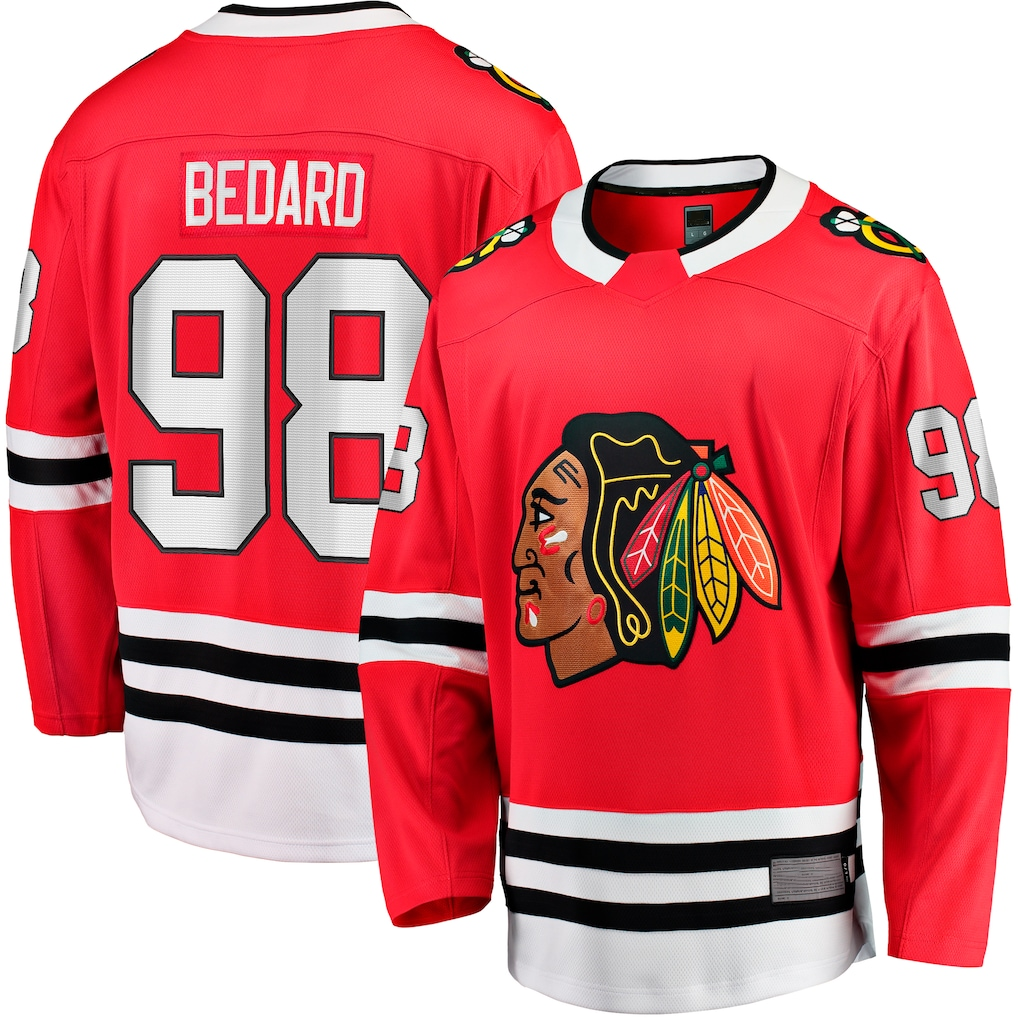 Tocy C.Blackhawks #98 Connor Bedard Red Home Breakaway Player Jerseys