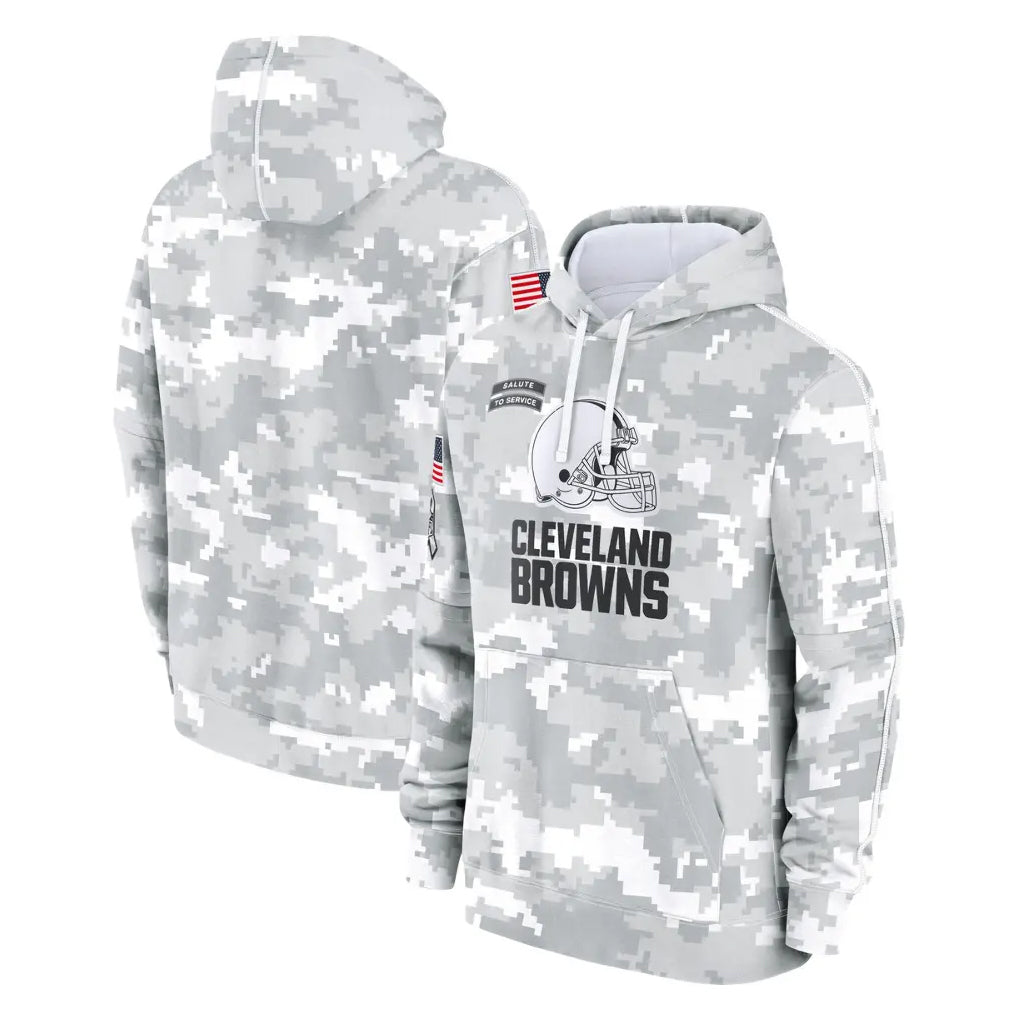 tocy C.Browns Arctic Camo Salute to Service Hoodies Limited Game Blank Player Stitched Jerseys