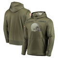 tocy C.Browns Olive Salute to Service Pullover Hoodies Home Game Blank Player Stitched Jerseys