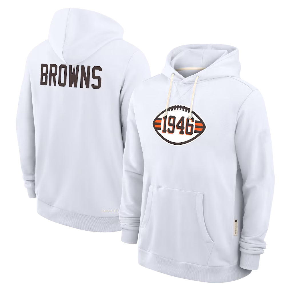 tocy C.Browns White Salute to Service Hoodie Blank Player Limited Stitched Jerseys