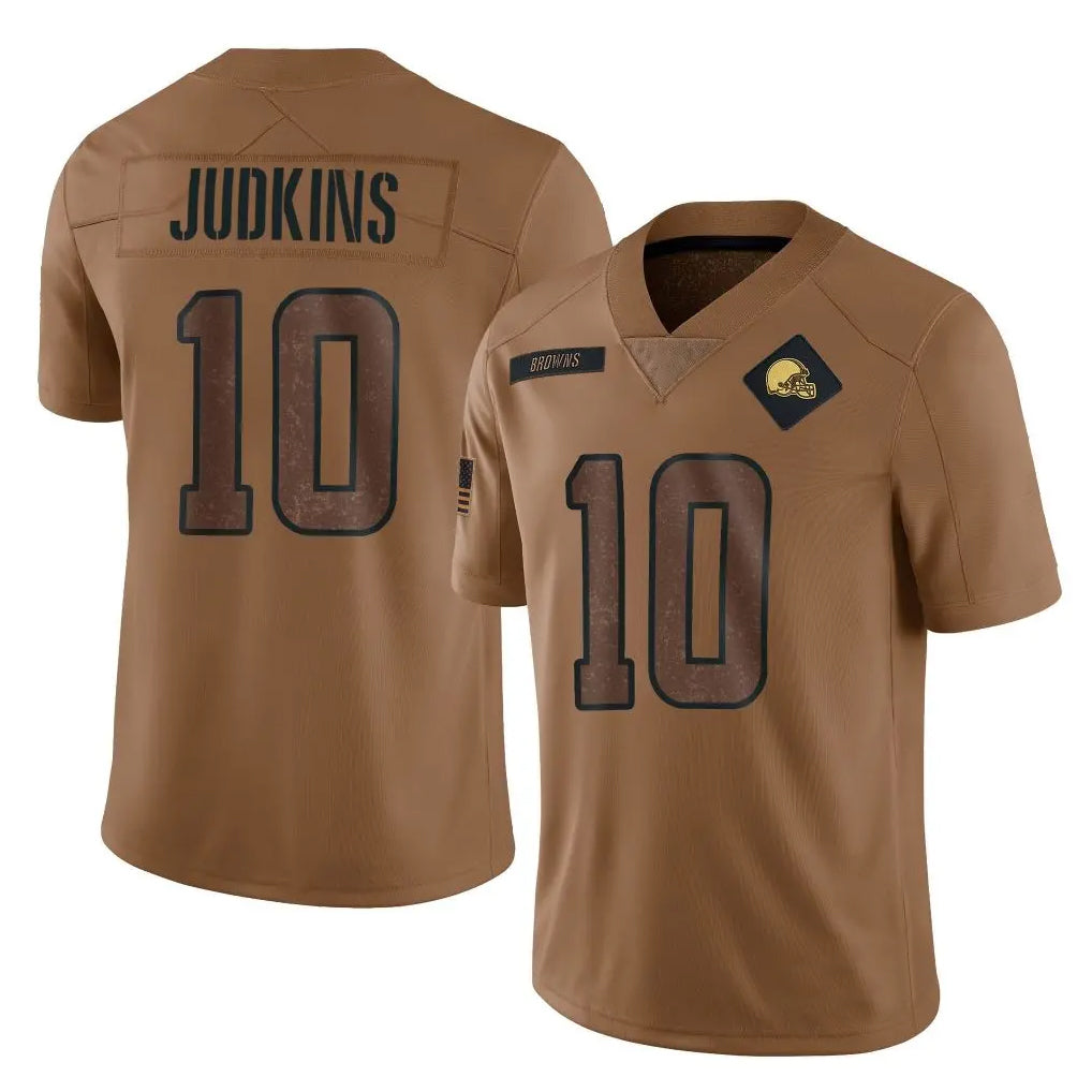 tocy C.Browns #10 Quinshon Judkins Player Brown Salute to Service Limited Home Game Stitched Jerseys