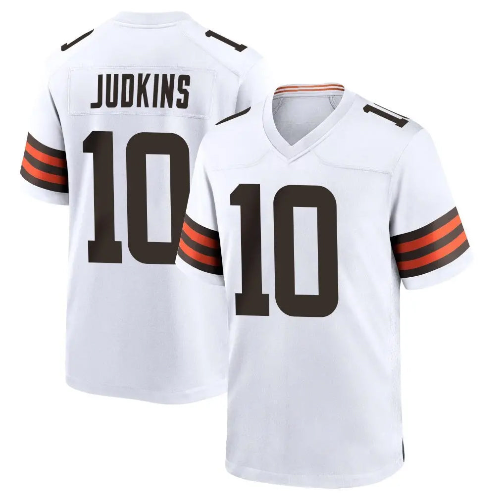 tocy C.Browns #10 Quinshon Judkins Player White Home Game Stitched Jerseys